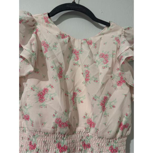 Janie and Jack NWT  pink floral ruffle smocked top 6 - Picture 6 of 6